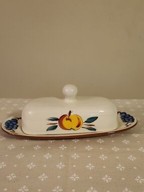 Stangl Fruit (Brown Trim) Butter Dish